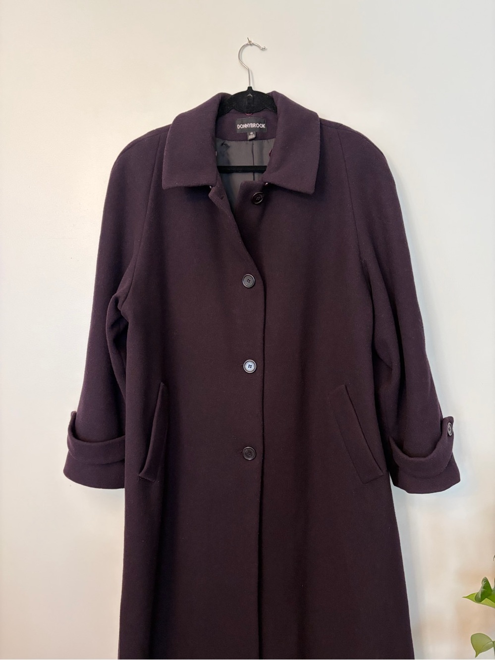 Donny Brook Vintage Purple/Eggplant Wool Long COAT Size 16 - Picture 5 of 9